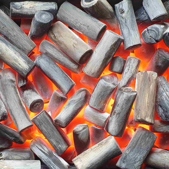 한마음참숯 고기숯 캠핑숯 차콜 바베큐숯 비장탄 백탄, 3.1kg, 1박스