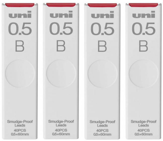 유니 샤프심 0.5mm UNI UL-S-0.5, 1세트, 0.5 (B+B+B+B)