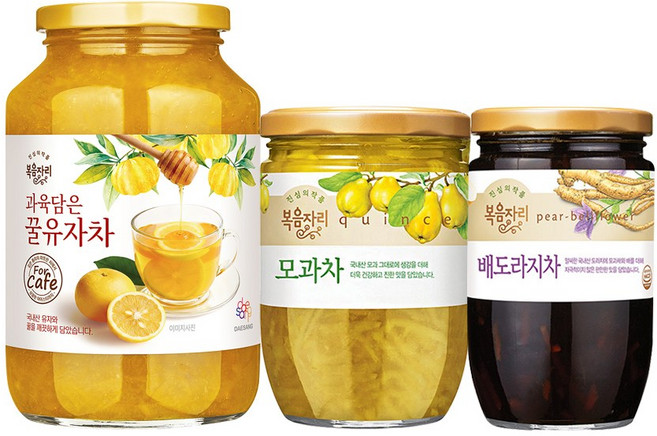 복음자리 유자차 1kg *모과차 620g *배도라지차 470g