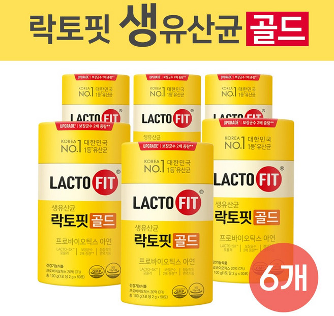 종근당건강 NEW 리뉴얼 락토핏 골드 6통, 100g, 6개