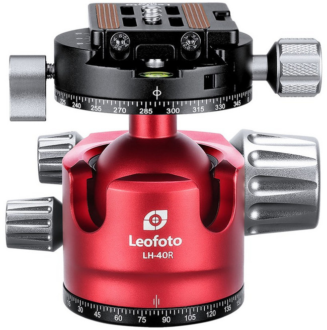 레오포토 LH-40R 레드 볼헤드 파노라마 패닝 클램프, 1개