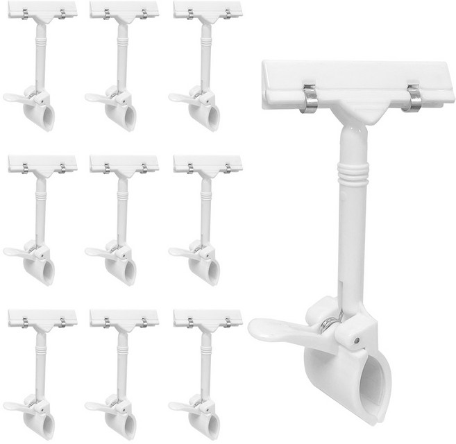 왕엄지 POP 집게꽂이, 화이트, 10개