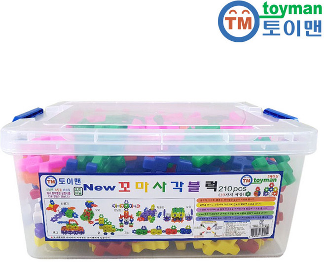 와플블럭 토이맨 뉴꼬마사각블럭 210p 바퀴포함 십자 블록놀이 유아 어린이 돌봄늘봄 교구, 210EA, 1개
