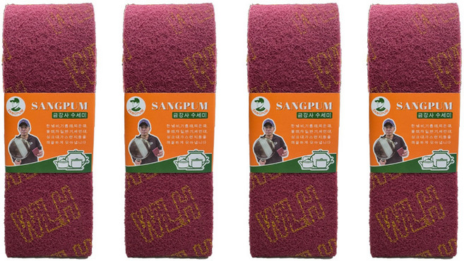 상품컴퍼니 123수세미 금강사 수세미 강력 수세미 탄냄비 찌든때 후라이팬 녹슨 스텐 녹제거, 4개입, 1세트