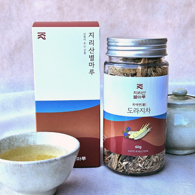 도라지차 볶은 도라지 차 우려먹는 말린 도라지 지리산별마루 60g 뿌리차, 1개, 1개입
