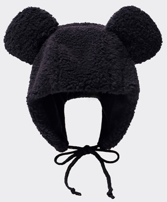 위시월드 곰돌이 뽀글이 방한 모자