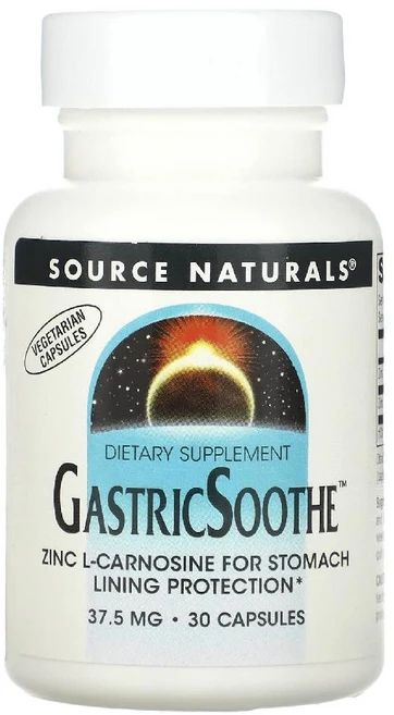 SourceNaturals GastricSoothe 아연 L카르노신 37.5mg 30캡슐, 30 개, 1개, 30정 - 쿠팡