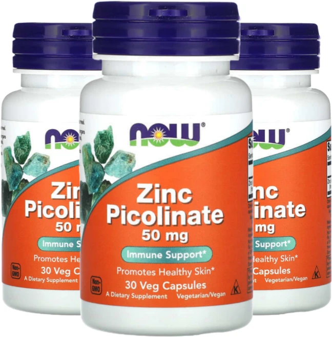 나우푸드 아연 피콜리네이트 50mg 30캡슐 3통, 30정 - 쿠팡