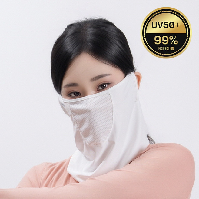 누베라 자외선 차단 스포츠 테니스 마스크 UV차단 UPF50+, 화이트, 1개