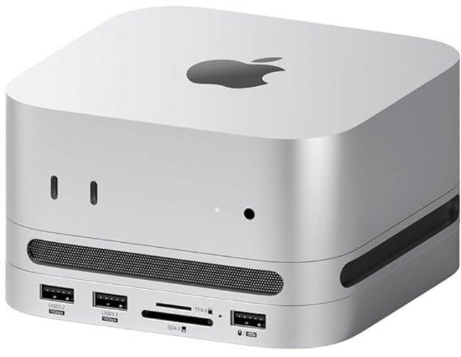 Hagibis 맥 미니 M4 허브 M2 SSD 인클로저 방진 스탠드 NVMe 케이스가 있는 USB-C 도킹 스테이션 4K@60Hz HDMI SD