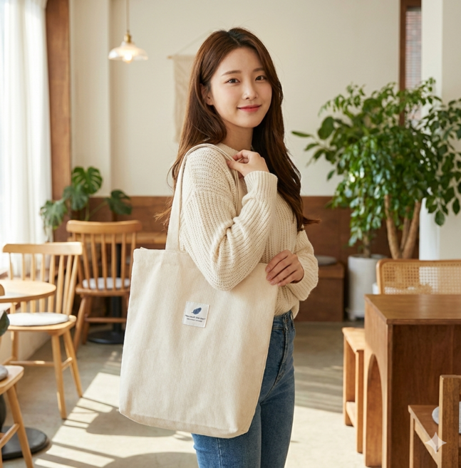 [꾸안꾸/데일리] 포근한 무드 코듀로이 숄더 에코백 (태블릿 쏙!)
