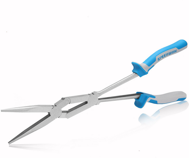 SPEEDWOX 13인치 X타입 더블 조인트 롱 노즈 플라이어 연장형 니들 노즈 듀얼 소재 롱 리치 플라이어, 1개