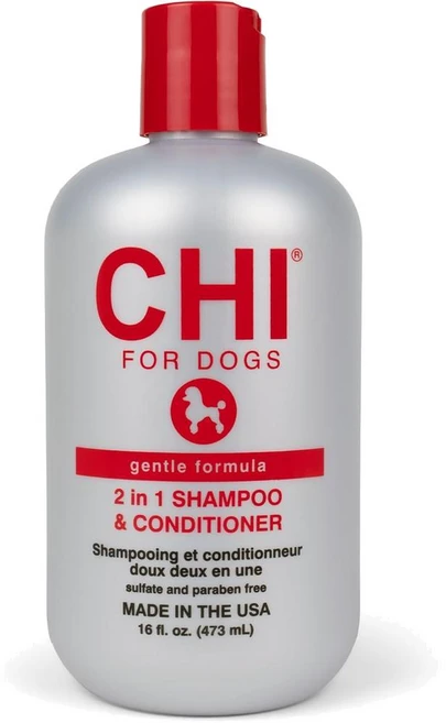 CHI for Dogs Gentle 2-in-1 Shampoo and Conditioner 치 강아지 샴푸 앤 컨디셔너, 2개, 473ml - 쿠팡