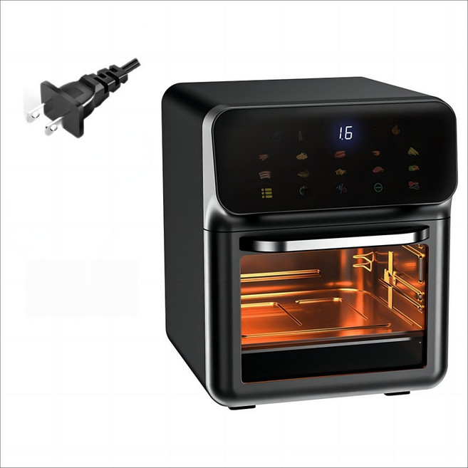 10L電烤箱氣炸鍋，觸控式智能面板，360度熱風循環，無油健康烹炸，不鏽鋼內膽，多功能料理神器, 灰色, 單一商品