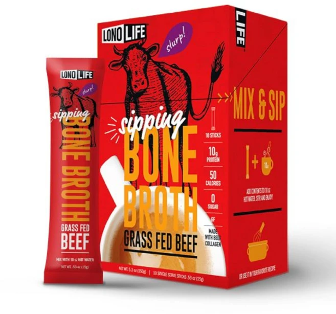 LonoLife 말린 건조 토마토 로노라이프 소 뼈 육수 가루 파우더 분말 믹스 목초 10g 단백질 콜라겐 풍부 케토 및 팔레오 친화적 재료 휴대용 스틱 팩 10개, 소고기 뼈 육수, 10개 (1팩) - 쿠팡