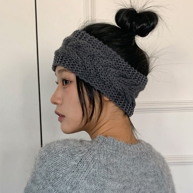 블루씨티 세렌 케이블 니트 짜임 컬러 헤어밴드