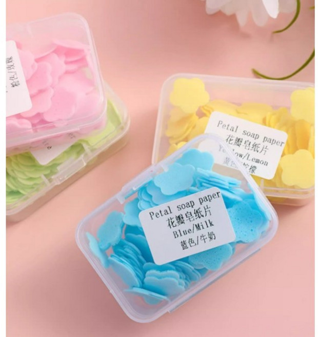 휴대 일회용 종이비누 여행 캠핑 손세정 3개세트