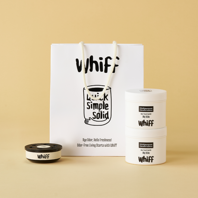 [선물세트 5%추가할인] 위프 탈취제 WHIFF 초강력 냄새 제거 2개 + 위프 슬림 포 드라이브 1개