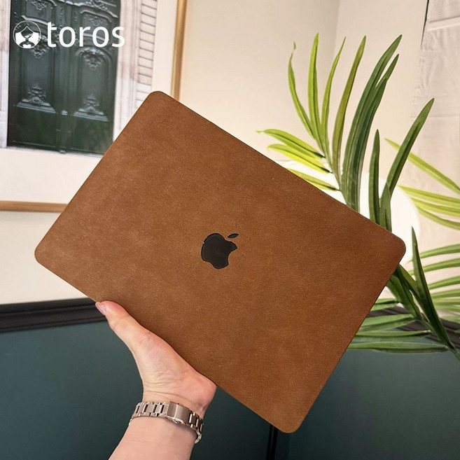 맥북 스웨이드 가죽케이스 브라운 하드쉘 무광 보호커버, 1개, 마이크로 벨벳 모카 무스 브라운