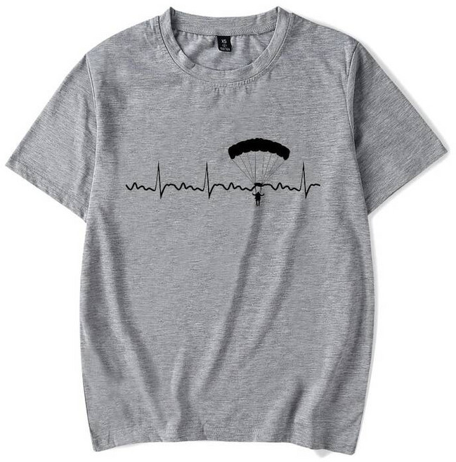스카이다이빙 스카이다이버 티셔츠 참신한 야광 남성 의류 힙합 스트리트웨어 여름 반팔
