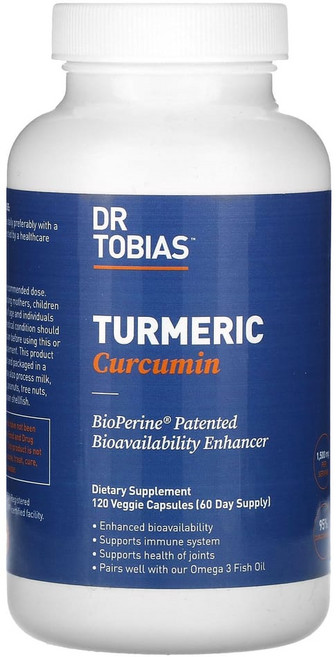 닥터토비아스 강황 커큐민 750mg 바이오페린함유 120정 베지캡슐, 1개