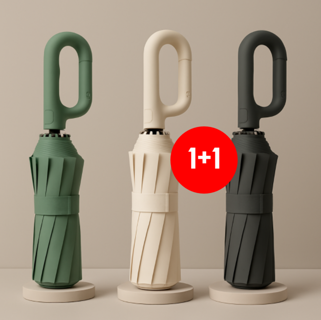 1+1 브람스 3단 접이식 자동 양산 우산 UV차단 고급 고리형 대형