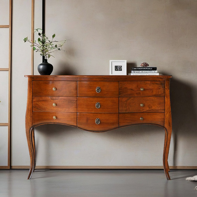 유캐슬 마호가니 원목 몽트랑 엔틱 3단 콘솔 화장대_착불배송, 지방, 단품