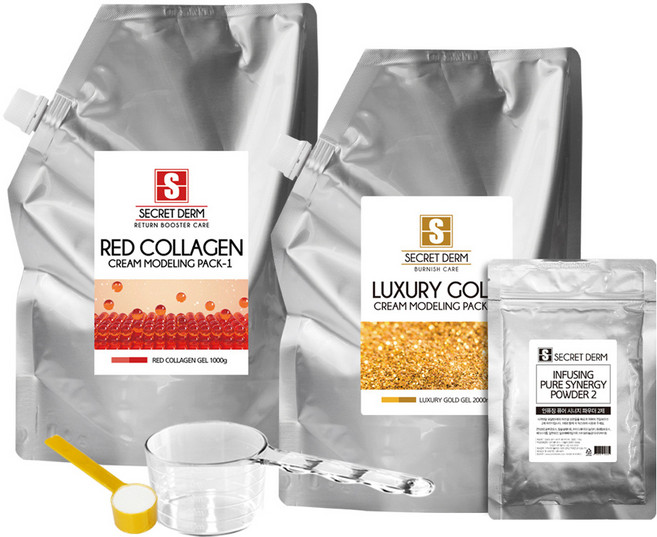 크림 모델링팩 레드콜라겐+럭셔리골드 시크릿덤 세트상품, 레드콜라겐모델링+럭셔리크림모델링, 1개