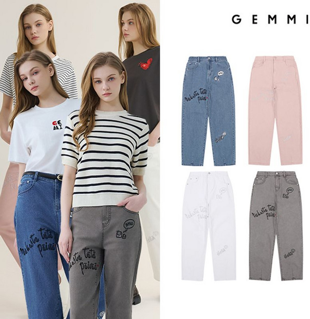 겜미 아트웍 데님팬츠