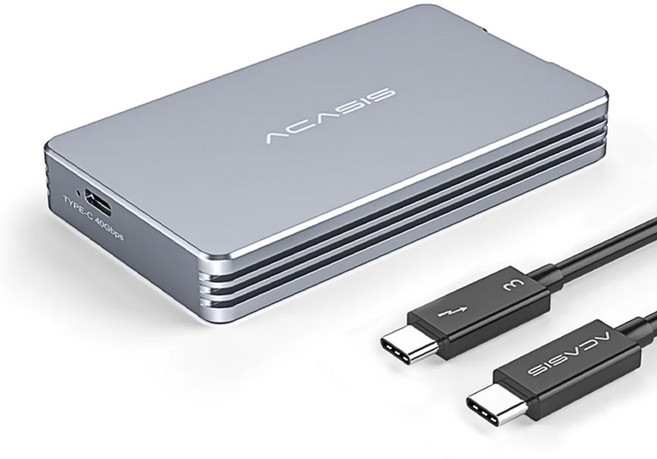 아카시스 TBU401K 40Gbps 썬더볼트 3/4 외장 SSD 케이스
