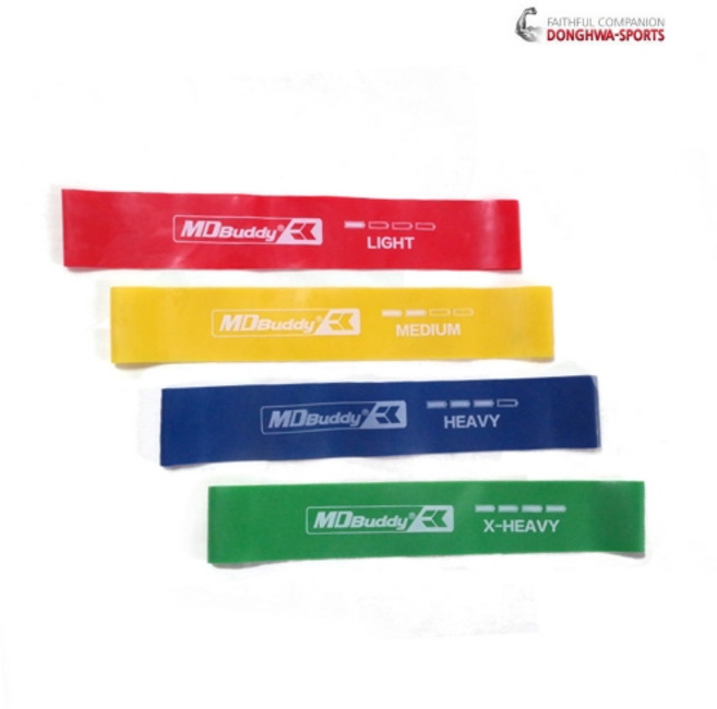루프밴드 1~4단계 운동밴드 스트레칭 밴드 MD Buddy [동화스포츠 공식 제품], 그린, 1개