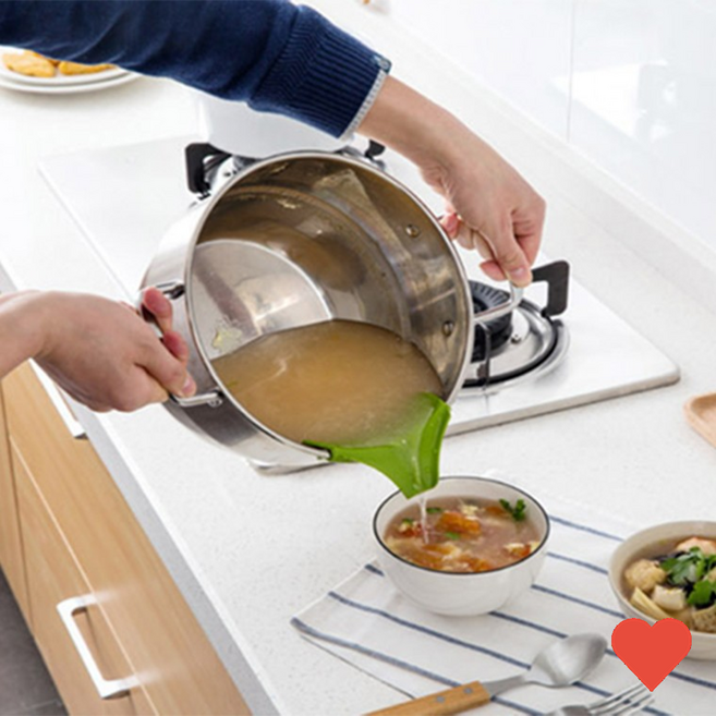 조리기구 냄비 국물 따르개 실리콘 흘림방지 접이식 깔때기, 2실리콘따르개-블루