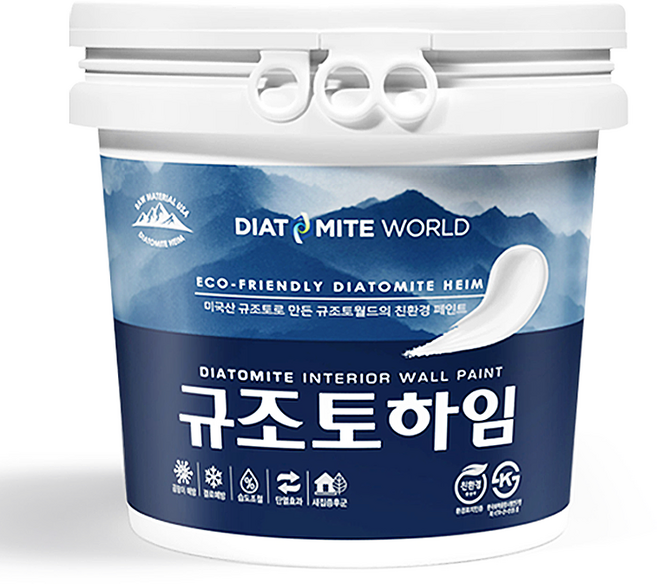 규조토하임 페인트타입 5Kg (색상선택) 곰팡이 결로방지페인트 벽지 친환경 천연 단열 베란다, 01. 화이트 페인트, 1개