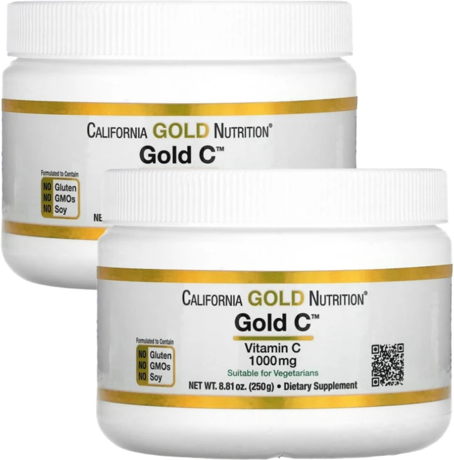 캘리포니아 골드 뉴트리션 CGN Gold C 파우더 비타민C 1000mg 250g 2통, 2개 - 쿠팡