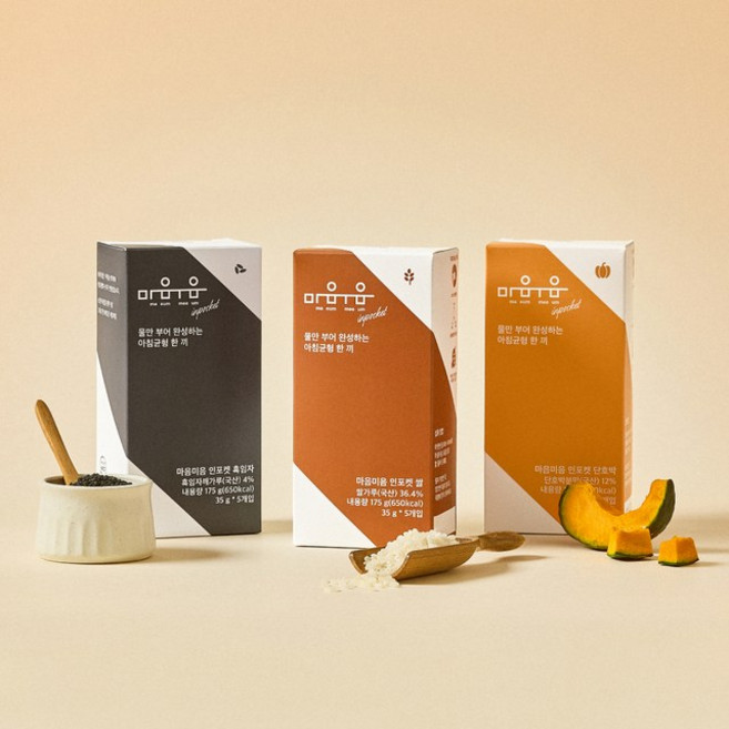 정품 마음미음인포켓 영양균형미음 파우더 3종 세트(쌀 단호박 흑임자), 15개, 35g