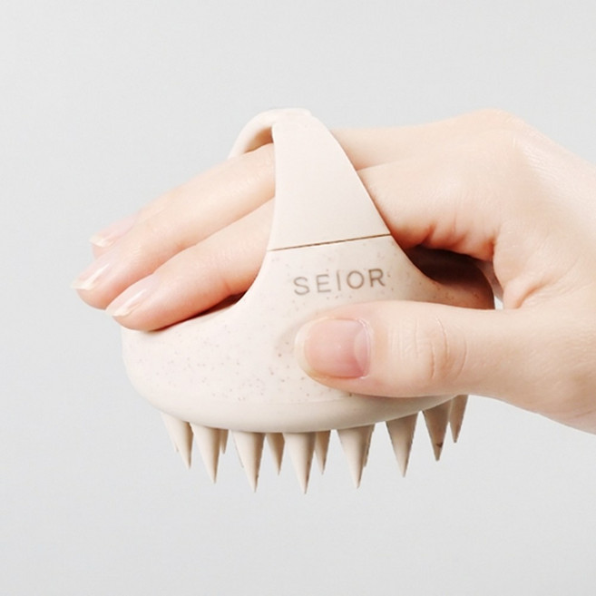 시오르 스칼프 퓨리파이 저자극 스케일링 두피 마사지 실리콘 샴푸 브러쉬, 1개, 베이지