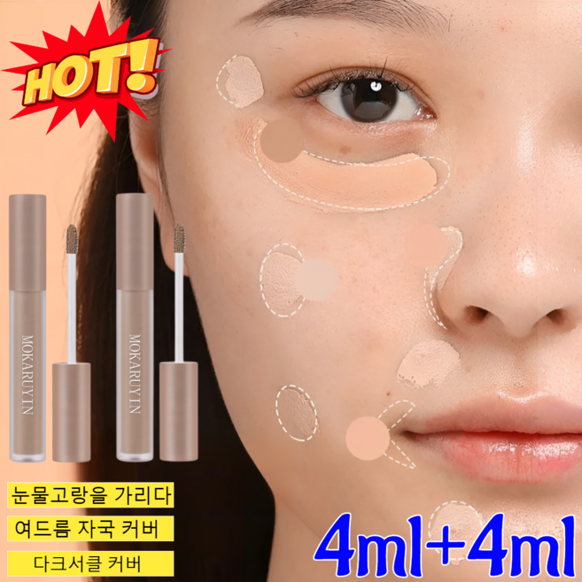 1+1/4ml+4ml 하이라이터 쉐이딩 리퀴드 컨투어 하이글로우 미네랄 하이라이팅 스틱 3D 시멘트 그레이 코 섀도우 크림/메이크업을 더욱 입체적으로!, 01#하이라이트, [1+1개] 4ml
