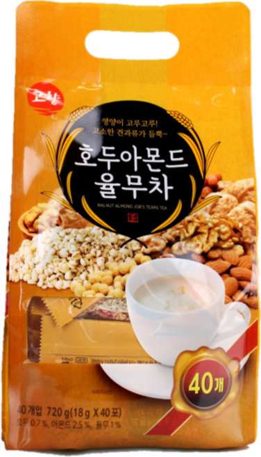 고려인삼제품공사 고향 호두아몬드율무차 40T, 18g, 40개입, 2개