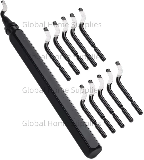 10Pcs BS1010 HSS 블레이드가 포함된 디버링 도구 - 금속 알루미늄 플라스틱 파이프 3D 인쇄 및 황동용, 06 Black RB1000 Set