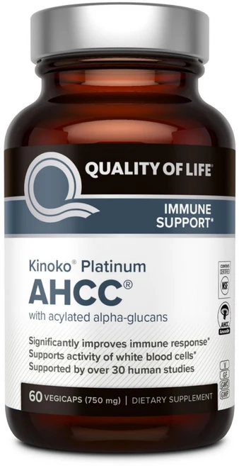 퀄리티오브라이프 AHCC 키노코 플래티넘 750mg 60캡슐, 60정, 1개 - 쿠팡
