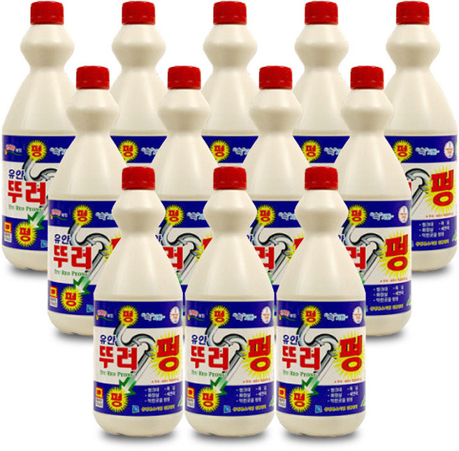 유안 뚜러펑 1L(12개) 2L(6개) 배수구 세정제 악취제거 펑크린 변기 하수구