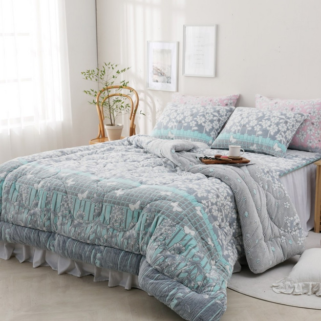 더나인 국내생산 극세사이불 착번아웃 침구 밍크 극세사