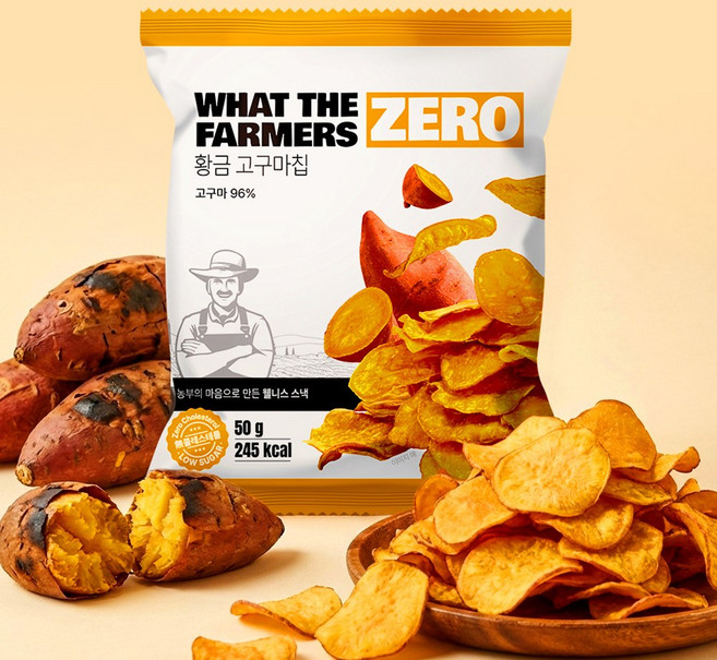 왓더파머스 제로 저당 간식 골드황금고구마칩, 1개, 50g