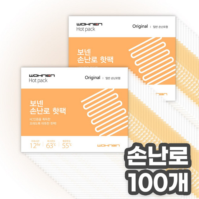 WOHNEN 손난로핫팩 일반형, 100개