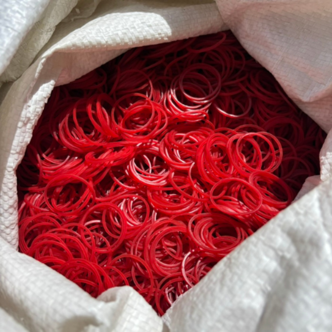 HY 橡皮筋 紅色 便當包材 文件整理 彈力強不易斷, 16R 4.5kg, 1個