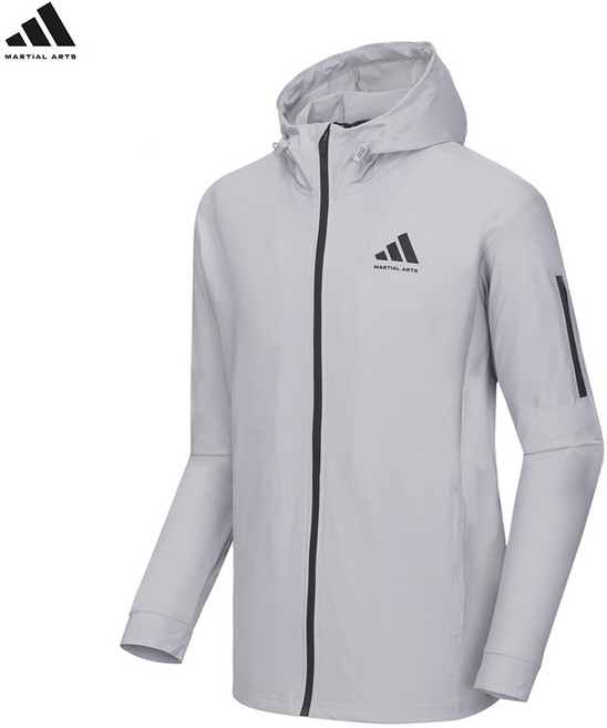 아디다스 컴뱃스포츠 마샬아츠 에어로쿨 트레이닝복 TR140HS-1 상의 GR 트랙탑 후드집업