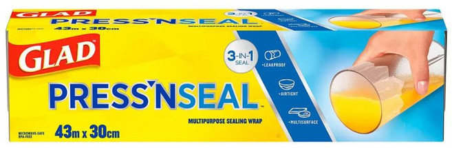 GLAD Press'n Seal 多用途封口保鮮膜 43m x 30cm, 1個