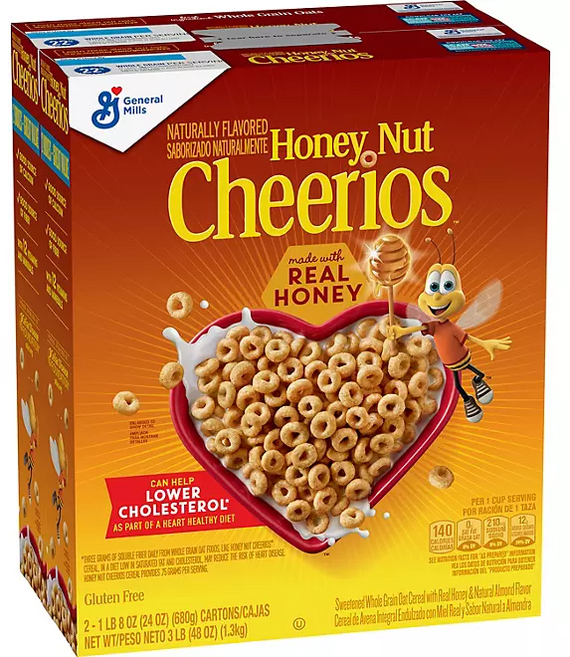 제네럴밀스 치리오스 허니 넛 홀 그레인 오트 시리얼 대용량 1.3kg General Mills Cheerios Honey Nut Breakfast Cereal, 1개