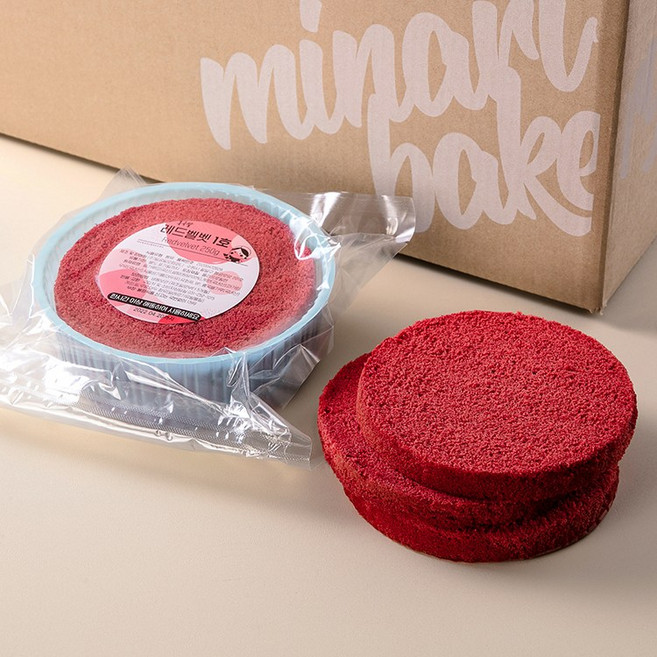 케이크시트 레드벨벳 1BOX 1호 2호 3호 미니 대량구매 미나리빵집, 레드벨벳1호-아이스박스, 16개, 250g
