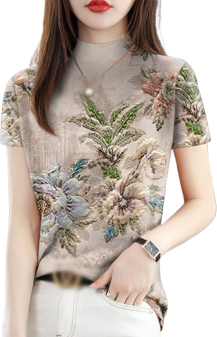 jieve 반폴라 여성 슬림 반팔티 얇은 티셔츠 SY061166